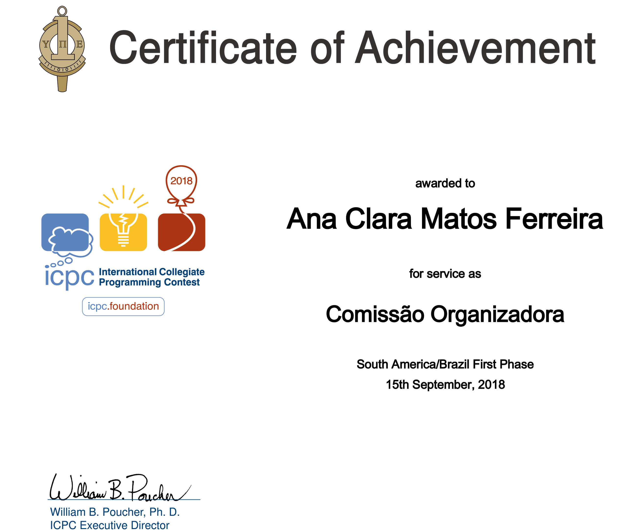 certificado staff 2018